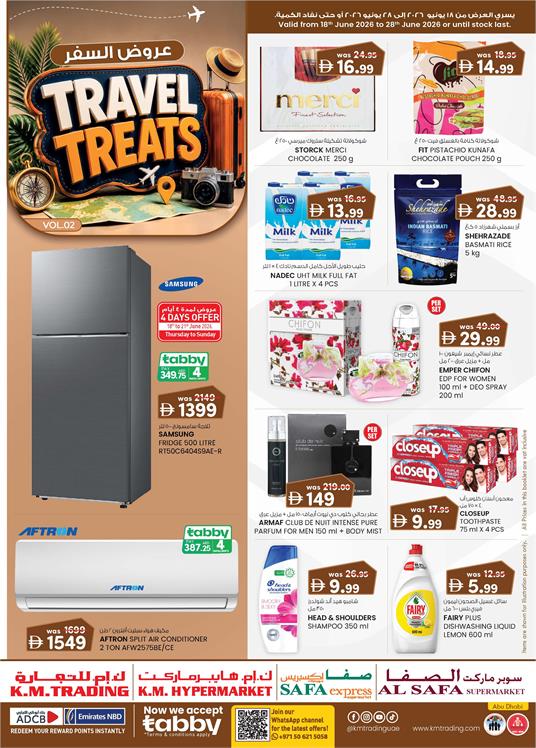 K.M. Trading Travel Treats Vol. 02 Offers Electronics Appliances and Grocery Deals UAE